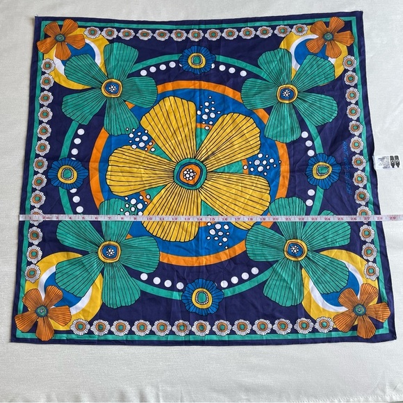 Vibrant Floral Square Scarf - Picture 4 of 5